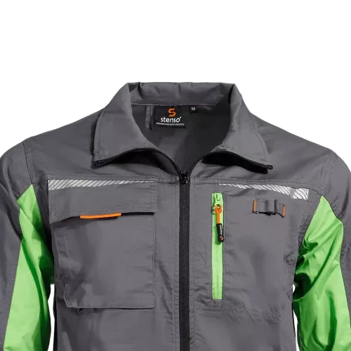 Stenso Prisma Light Stretch Szürke/Zöld munkavédelmi kabát - 44