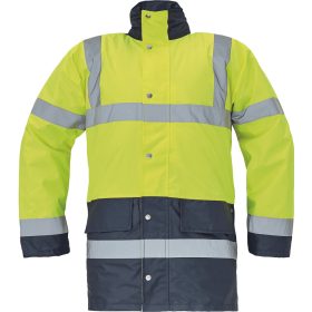 03010073_Cerva Sefton Vízálló Láthatósági Télikabát sarga navy