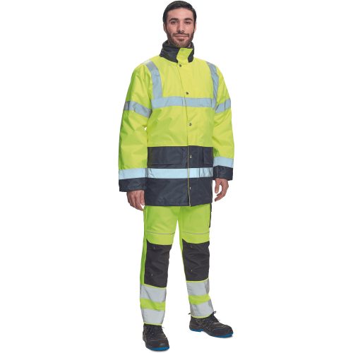 03010073_Cerva Sefton Vízálló Láthatósági Télikabát sarga navy