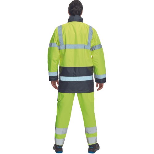 03010073_Cerva Sefton Vízálló Láthatósági Télikabát sarga navy