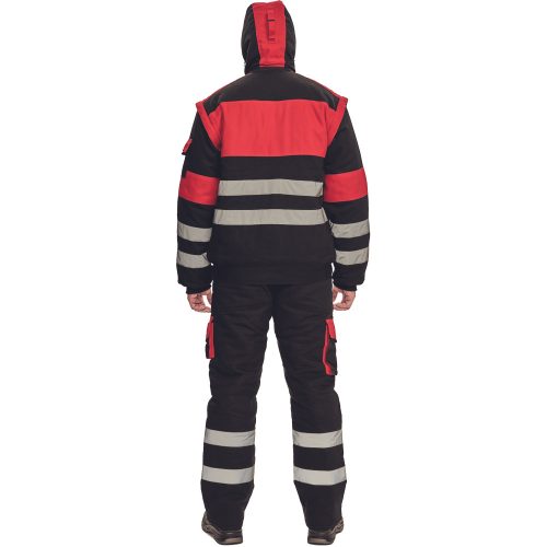 03010452_Cerva Max Winter RFLX Téli Munkáskabát Fekete-Piros