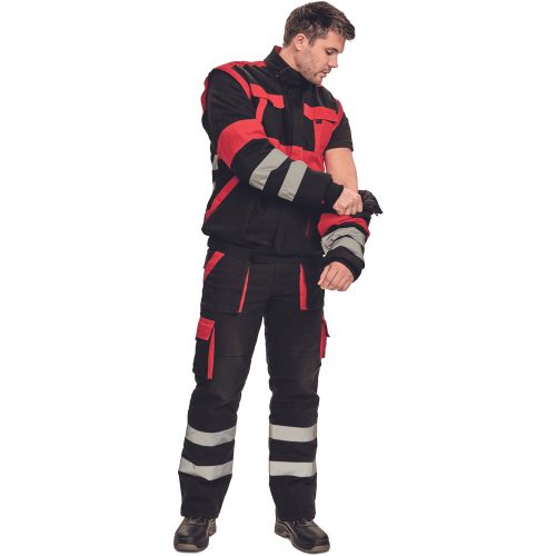 03010452_Cerva Max Winter RFLX Téli Munkáskabát Fekete-Piros