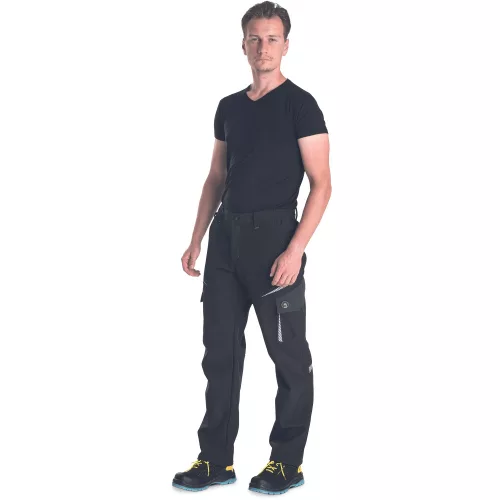 EMERTON STR Fekete Téli Softshell Bélelt Munkásnadrág