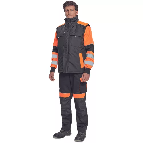 Cerva Max Vivo Munkás Mellény Fekete/Narancssárga - XXL