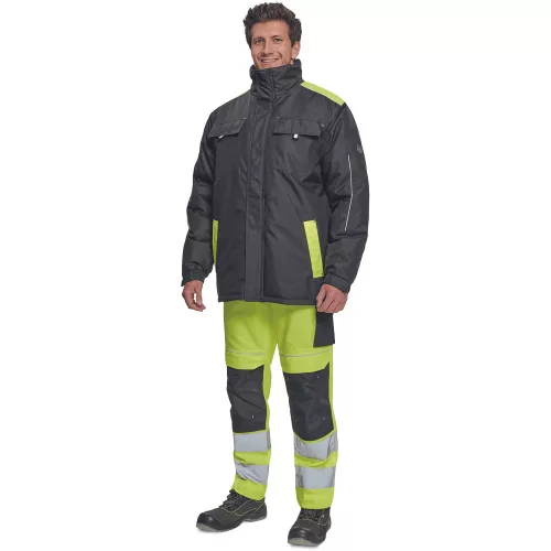 Cerva Max Vivo Téli Munkáskabát Fekete/Sárga - L