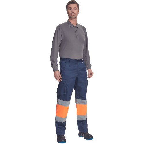 Cerva Bilbao Fényvisszaverős Munkásnadrág HV Narancssárga/Sötétkék - 56