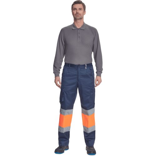 Cerva Bilbao Fényvisszaverős Munkásnadrág HV Narancssárga/Sötétkék - 56