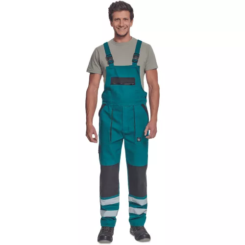 Cerva Max Neo RFLX Láthatósági Kantáros Nadrág Zöld/Fekete - 48