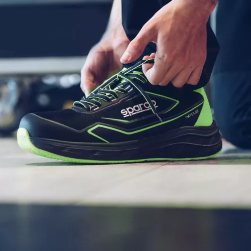 Sparco Impulse Willen S1PS ESD Munkavédelmi cipő Fekete/Zöld - 39