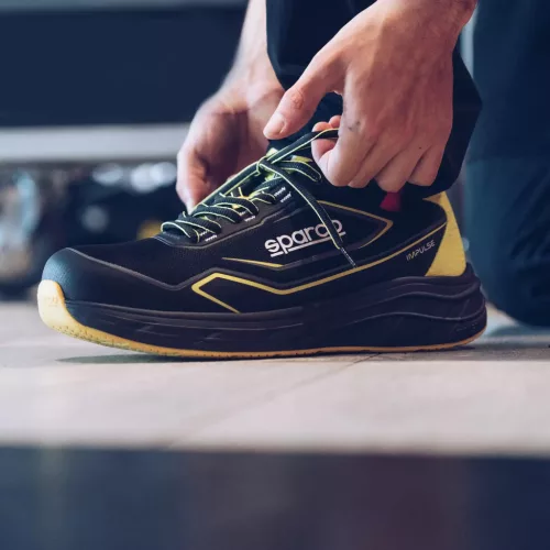 Sparco Impulse Luton S1PS ESD Munkavédelmi cipő Fekete/Sárga - 36