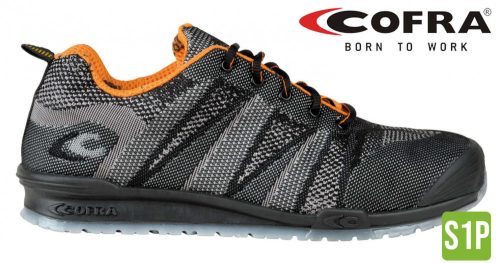 Cofra Fluent S1P Szellőző Munkavédelmi Sportcipő fekete-narancs