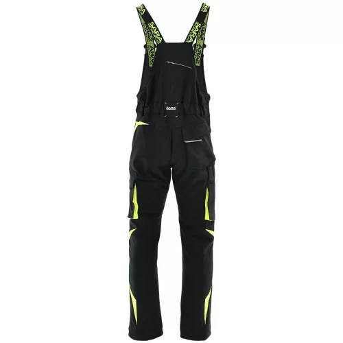 Sara Comfort Winter Bélelt Téli Softshell Kantáros nadrág Fekete/Sárga