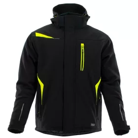   Sara Comfort Winter Bélelt Softshell Munkás kabát Fekete/Sárga