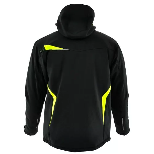 Sara Comfort Winter Bélelt Softshell Munkás kabát Fekete/Sárga
