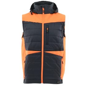   Sara Comfort Plus Bélelt Téli Mellény Fekete/Narancssárga