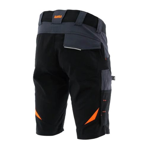 Sara Cottonflex Sötétszürke/Narancs Munkás Rövidnadrág