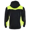 Sara Comfort Plus Kapucnis Munkás Pulóver Fekete/Sárga - 2XL