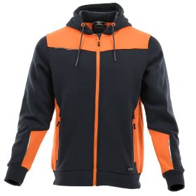   Sara Comfort Plus Kapucnis Munkás Pulóver Sötétszürke/Narancs