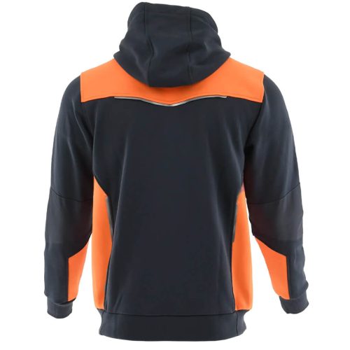 Sara Comfort Plus Kapucnis Munkás Pulóver Sötétszürke/Narancs - S