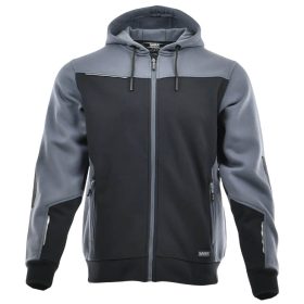 Sara Comfort Plus Kapucnis Munkás Pulóver Fekete/Szürke