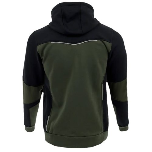 Sara Comfort Plus Kapucnis Munkás Pulóver Zöld/Fekete - S