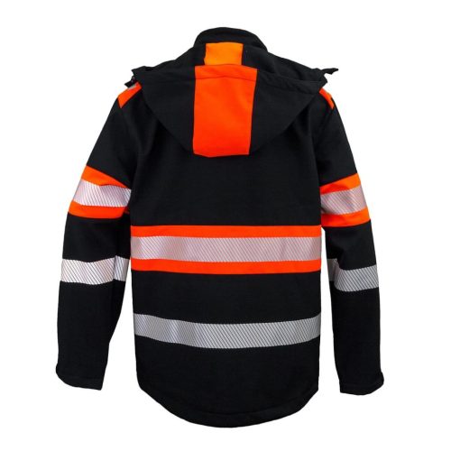 Urgent 931 Fekete Softshell Láthatósági kabát - 3XL