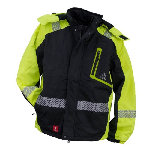 Urgent Y-263 Fekete/Sárga Láthatósági Téli Munkáskabát - 5XL
