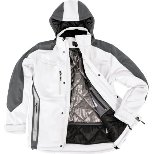 Leib Flex Fehér/Szürke Hőtükrös Téli Softshell Kabát - S