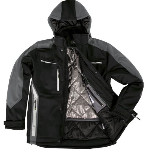Leib Flex Fekete/Szürke Hőtükrös Téli Softshell Kabát
