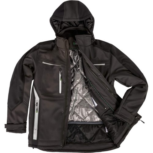 Leib Flex Antracit/Fekete Hőtükrös Téli Softshell Kabát