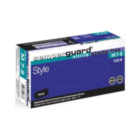   Semperguard Style Fekete Szakács, Séf Púdermentes Nitril kesztyű